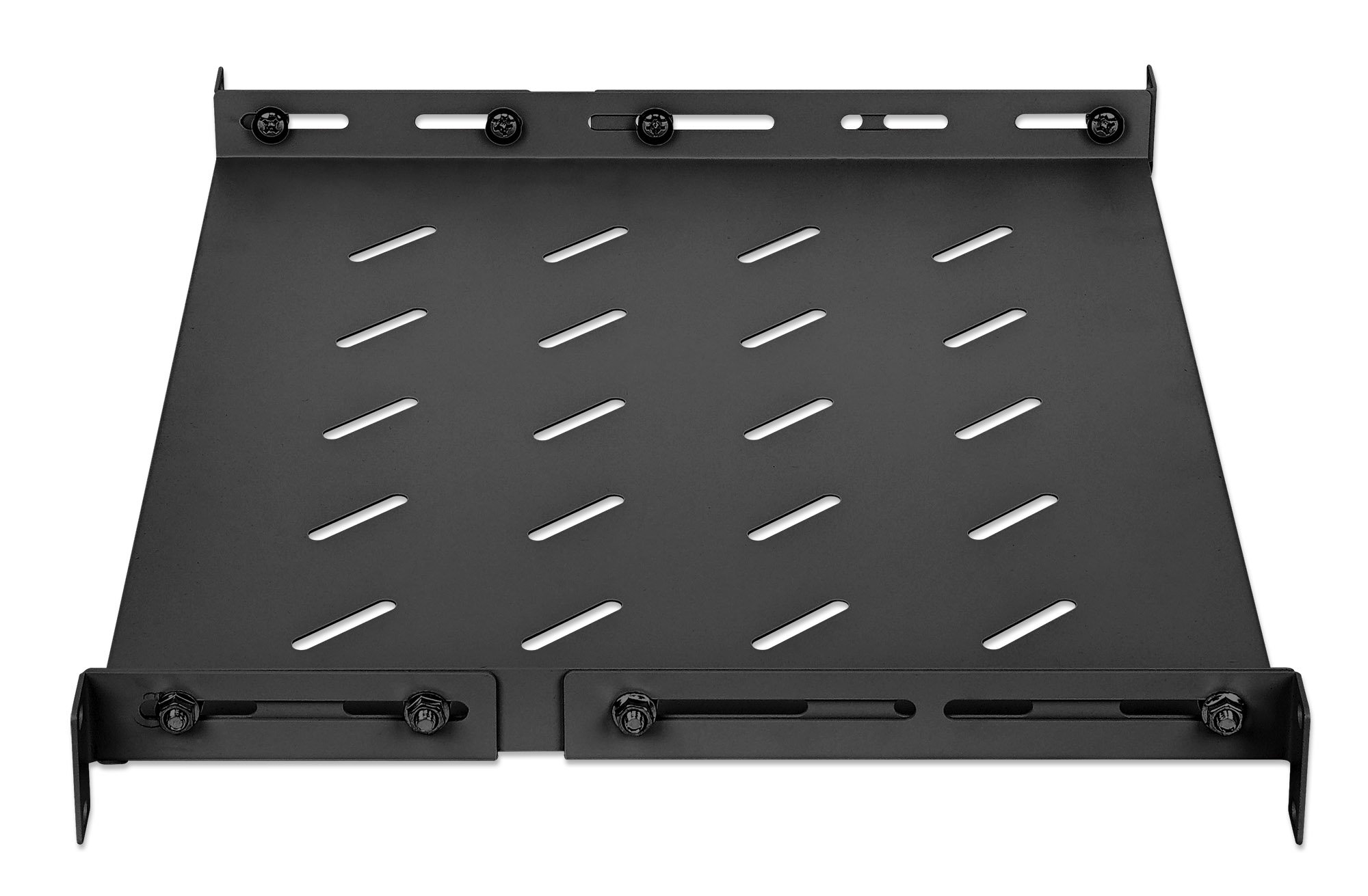 Mensola 19'' fissa con Profondità Regolabile da 350 a 550 mm 1U Nero INTELLINET - immagine 4