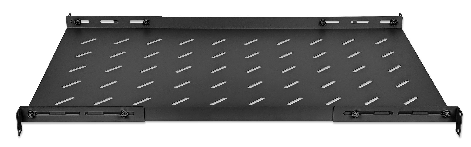 Mensola 19'' fissa con Profondità Regolabile da 750 a 950 mm 1U Nero INTELLINET - immagine 4