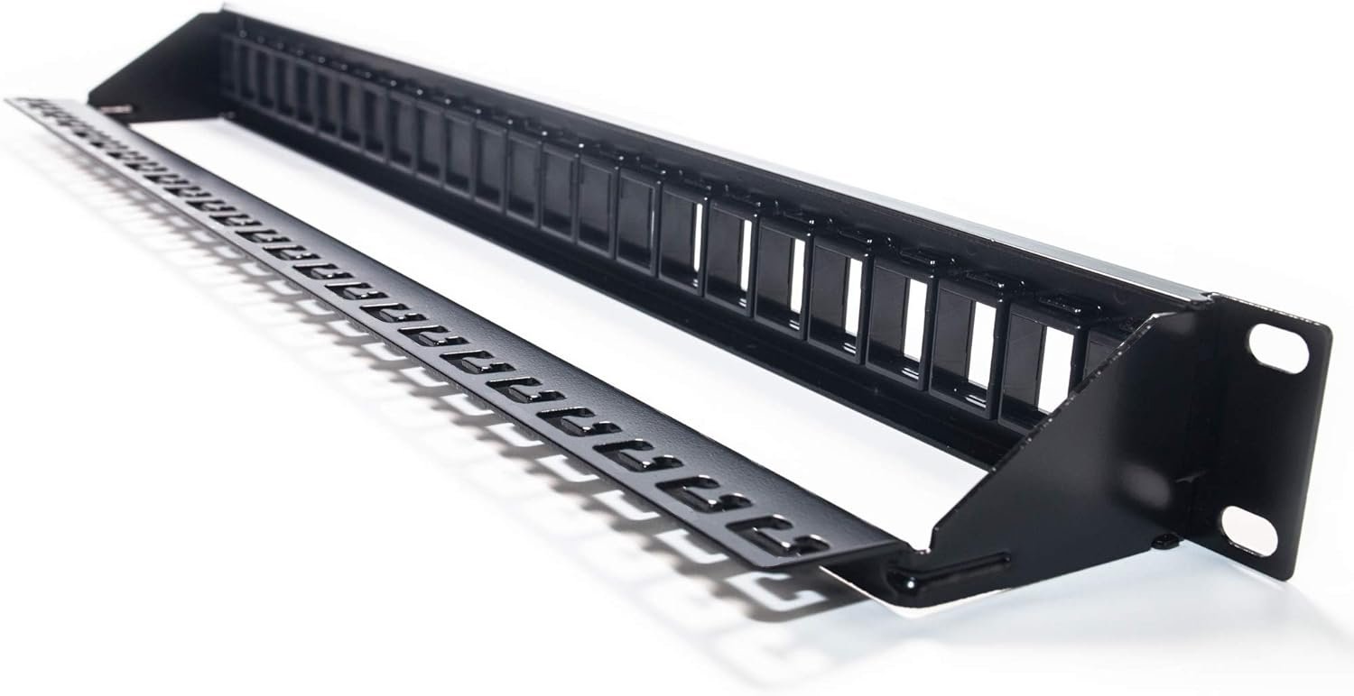 Pannello Patch Modulare Senza Frutti 24 Posti 1U Nero TECHLY PROFESSIONAL - immagine 3