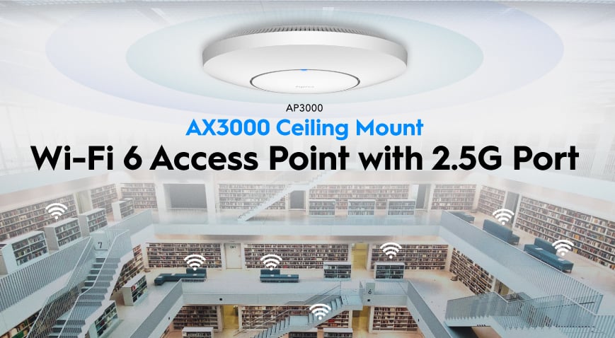 Punto di Accesso Wireless Gigabit PoE WiFi 6 AX3000 Porta 2.5G Montaggio a Soffitto, AP3000_P CUDY - immagine 4
