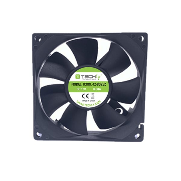 Ventola per PC 80x80x25 12V TECHLY - immagine 2