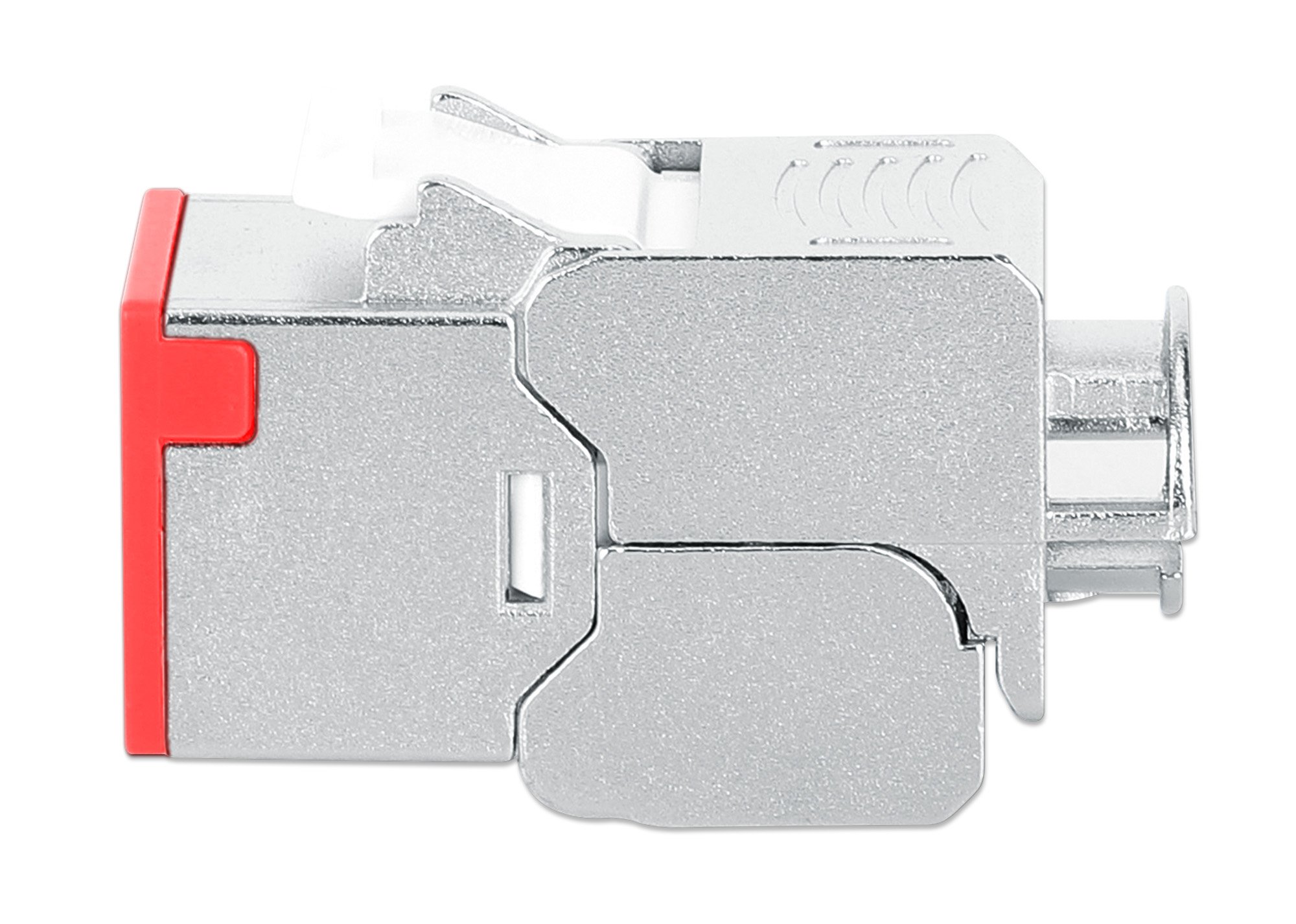 Frutto Keystone RJ45 Cat.6A 10G Slim STP Toolless Rosso INTELLINET - immagine 5