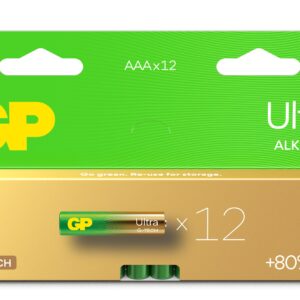 Confezione 12 Batterie GP Ultra Alcalina MiniStilo AAA 124U/LR03 GP BATTERIES