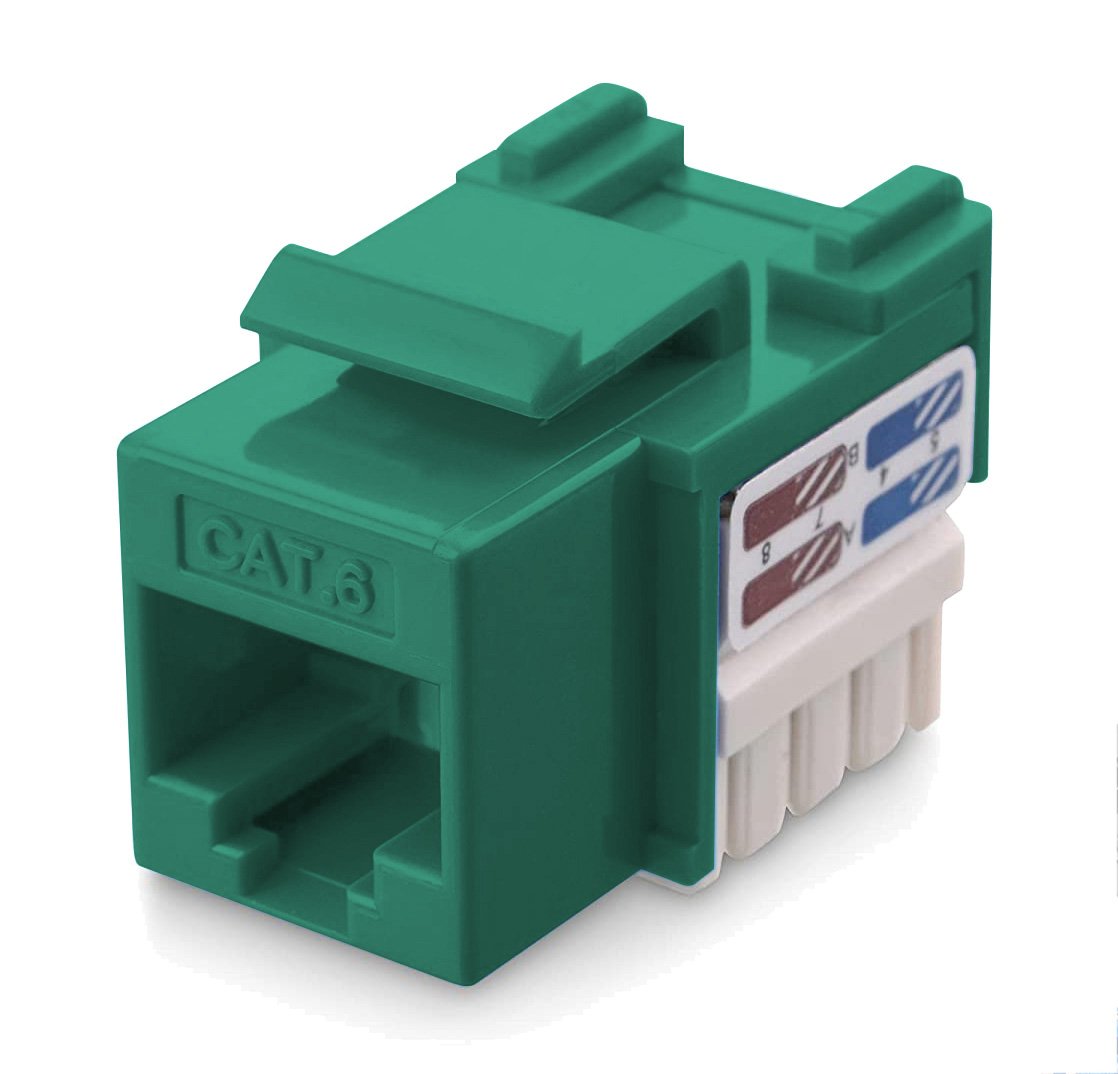 Frutto Keystone RJ45 Cat.6 UTP IDC 90° Verde TECHLY PROFESSIONAL