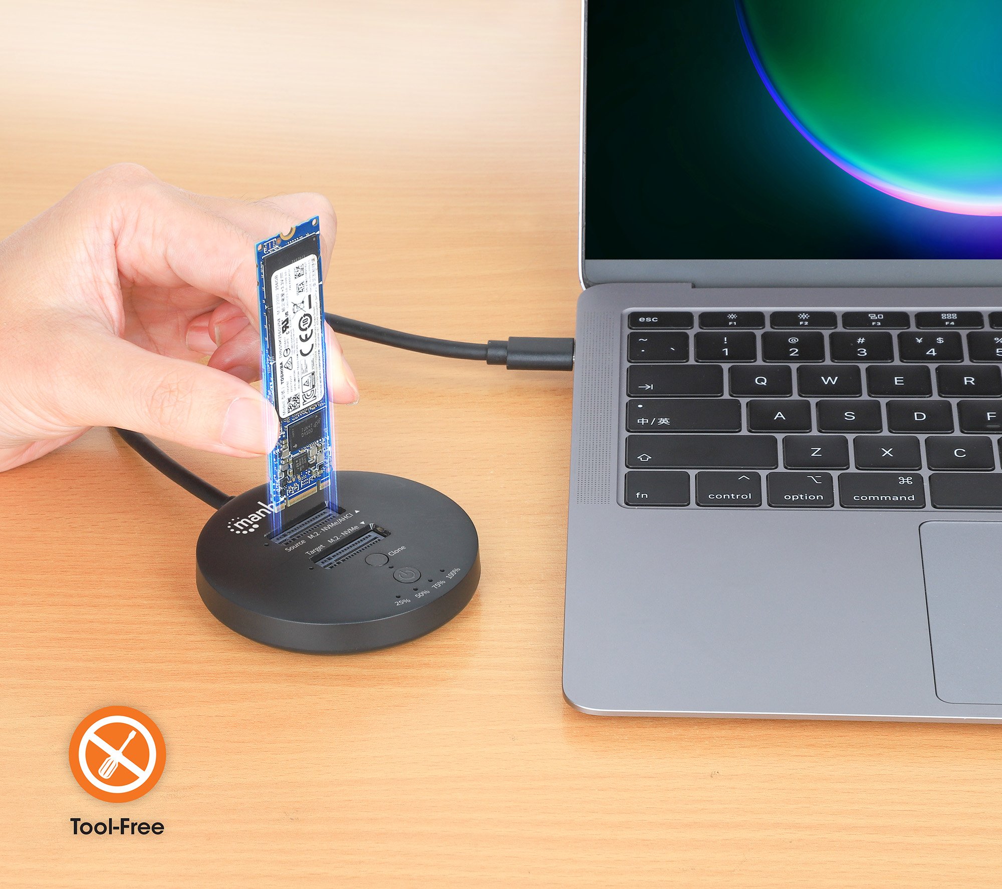 Docking Station Dual-Bay M.2 NVMe Clone SSD MANHATTAN - immagine 9