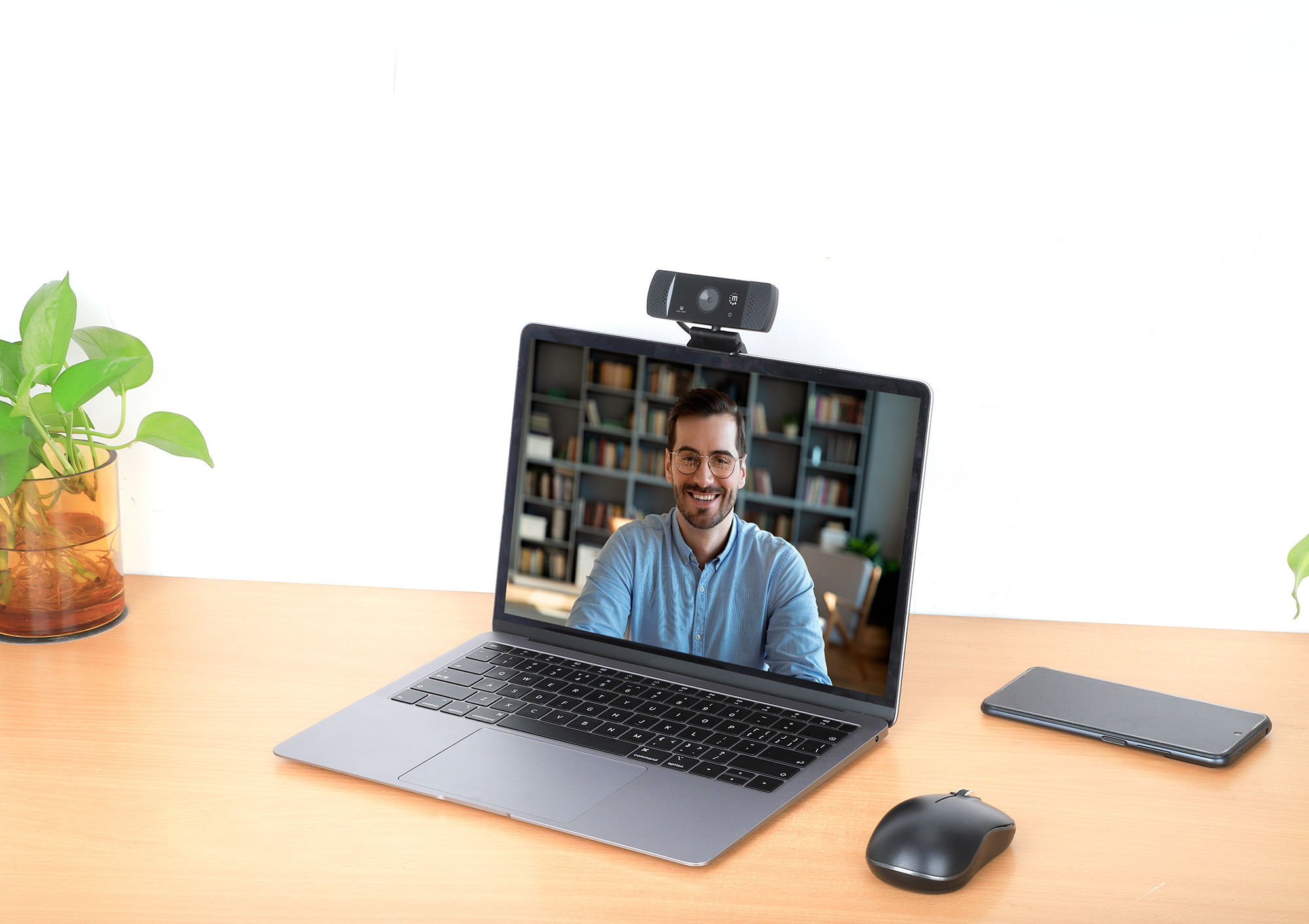 Webcam USB QHD 1440p con Cancellazione del Rumore MANHATTAN - immagine 9