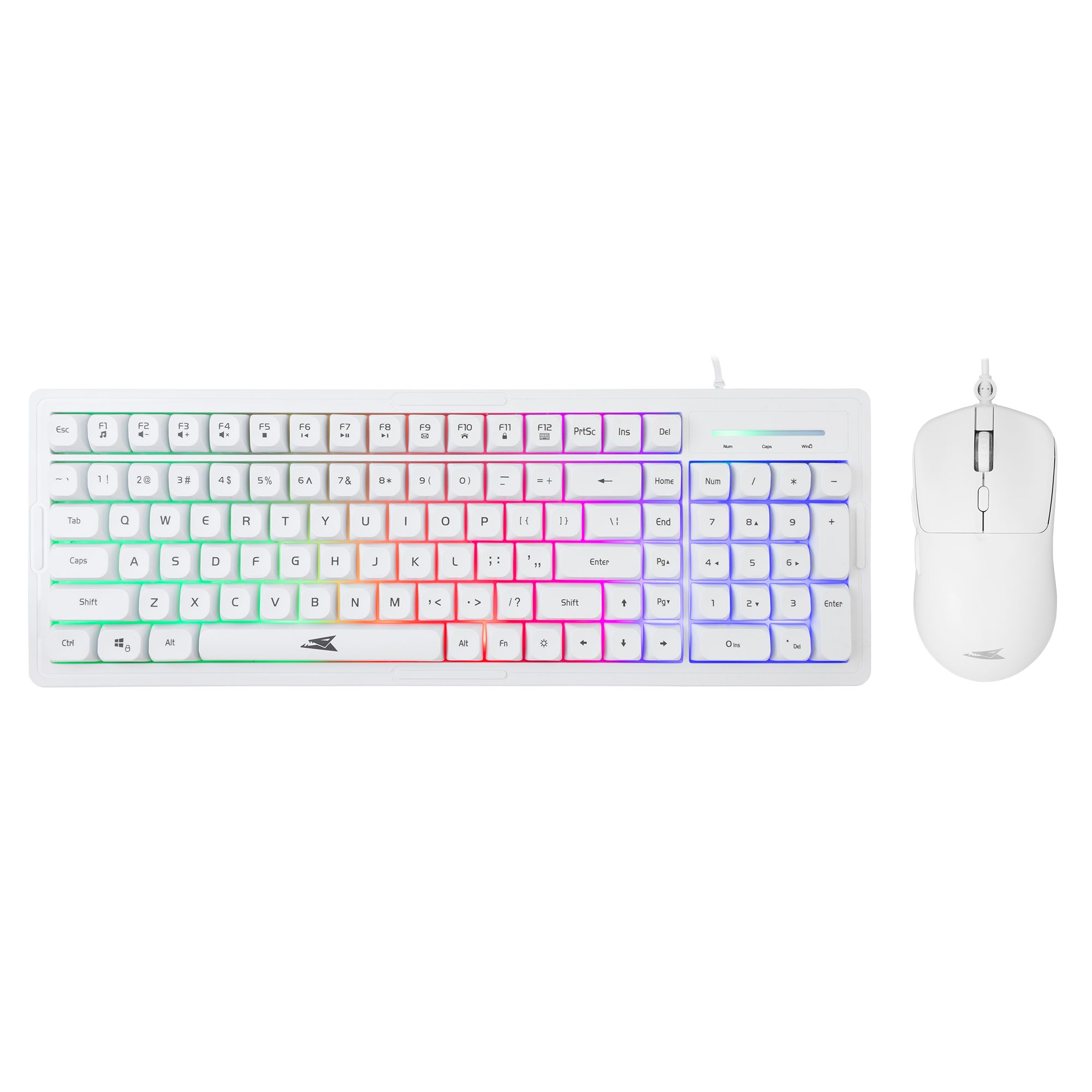 Kit Tastiera 101 Tasti e Mouse USB 7200 Dpi Bianco, ORCA BARACUDA