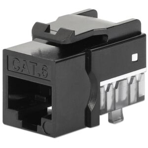 Frutto Keystone Slim Cat.6 per Cavo Rigido con Supporto Punch-Down 25 pz Nero INTELLINET