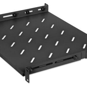 Mensola 19'' fissa con Profondit&agrave; Regolabile da 350 a 550 mm 1U Nero INTELLINET