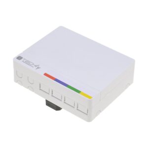 Scatola di Terminazione Ottica di Appartamento (STOA) FTTH per 4 fibre 4 adattatori su guida DIN TECHLY PROFESSIONAL