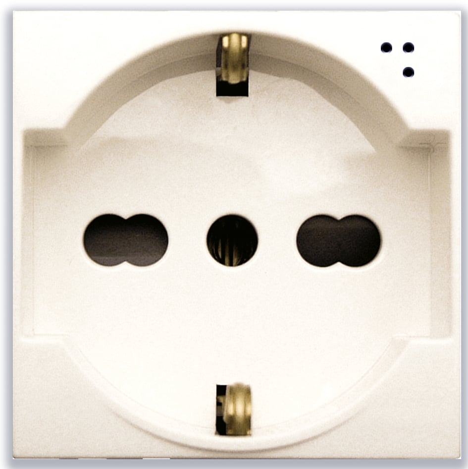 Domus S44 Presa Schuko Bipasso 2P+T 10/16A 250V Bianco Lucido, 441090/15TS AVE