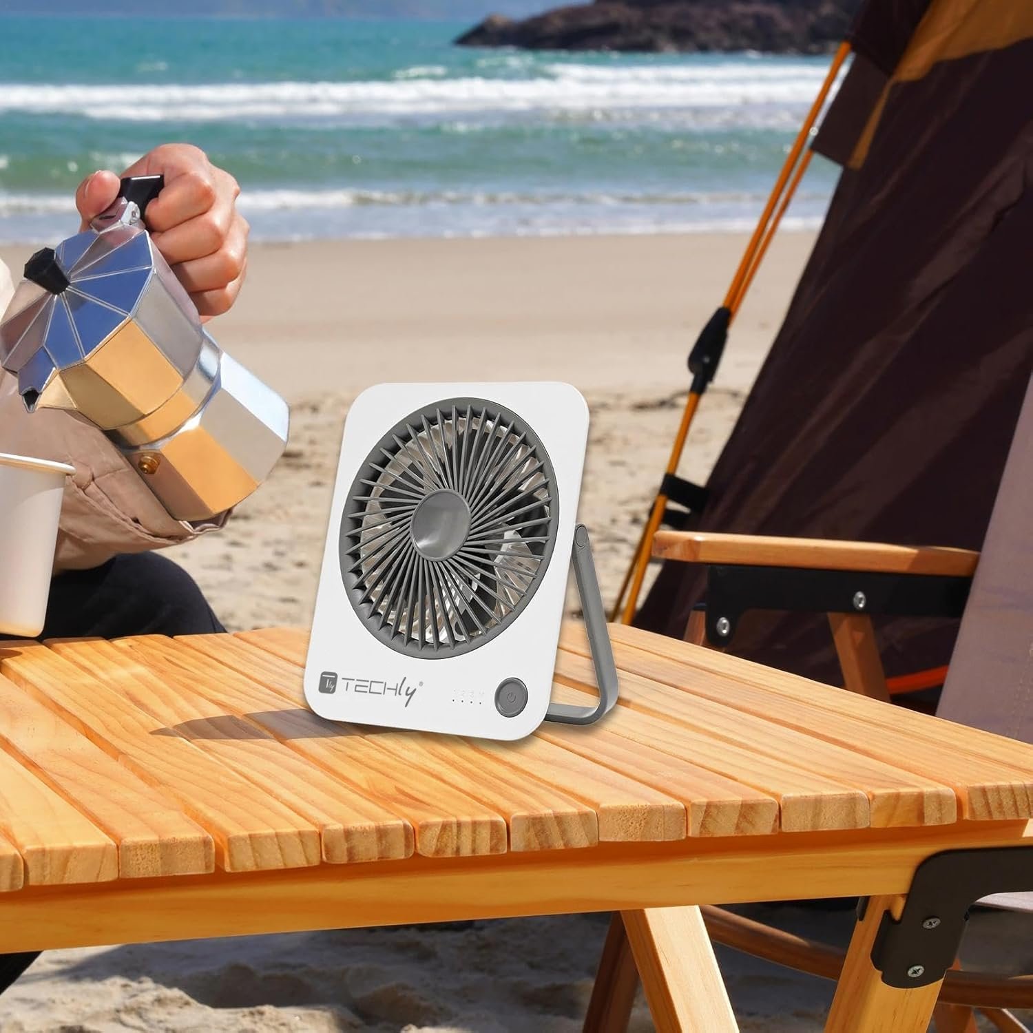 Ventilatore da Scrivania Ultra Sottile Pieghevole e Portatile a 4 Velocità TECHLY - immagine 5