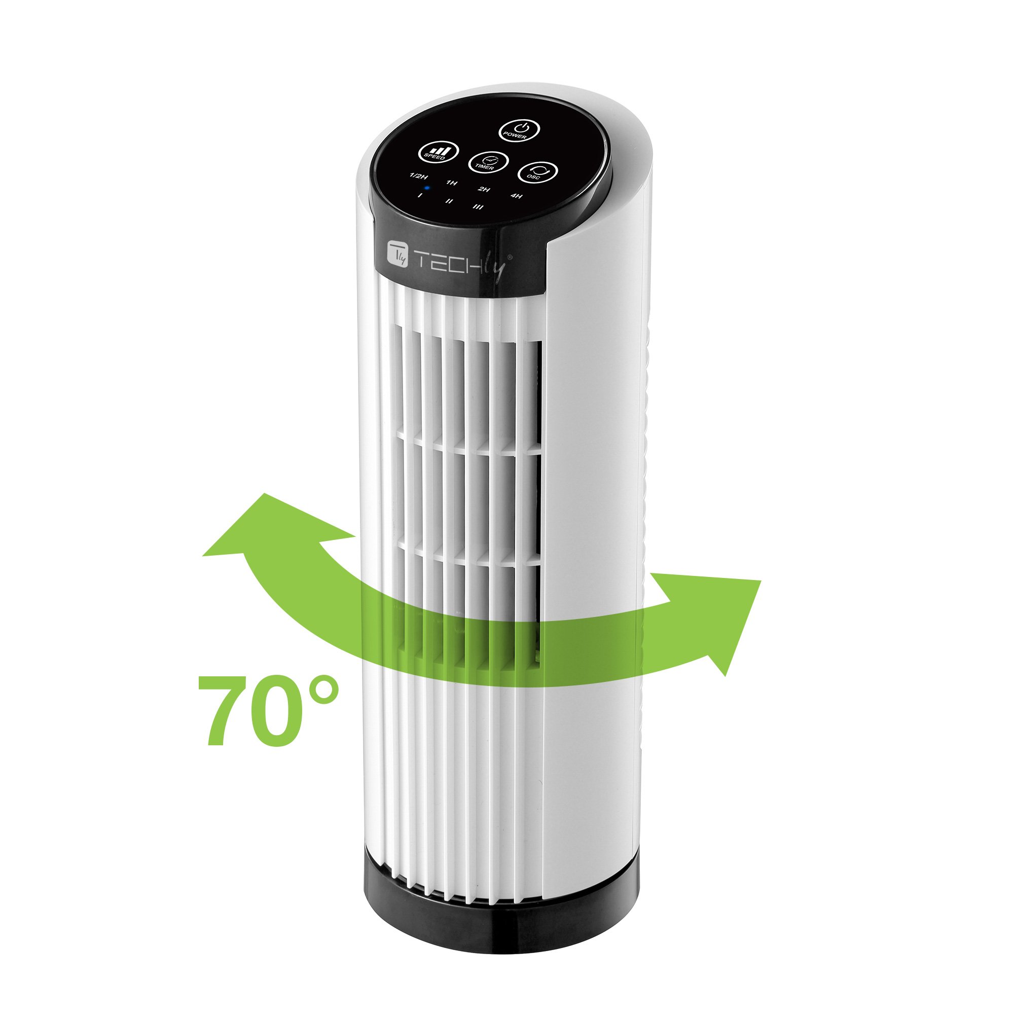 Mini Ventilatore a Torre 13'' 3 Velocità con Interruttore Touch Oscillazione 70° e Timer TECHLY - immagine 5