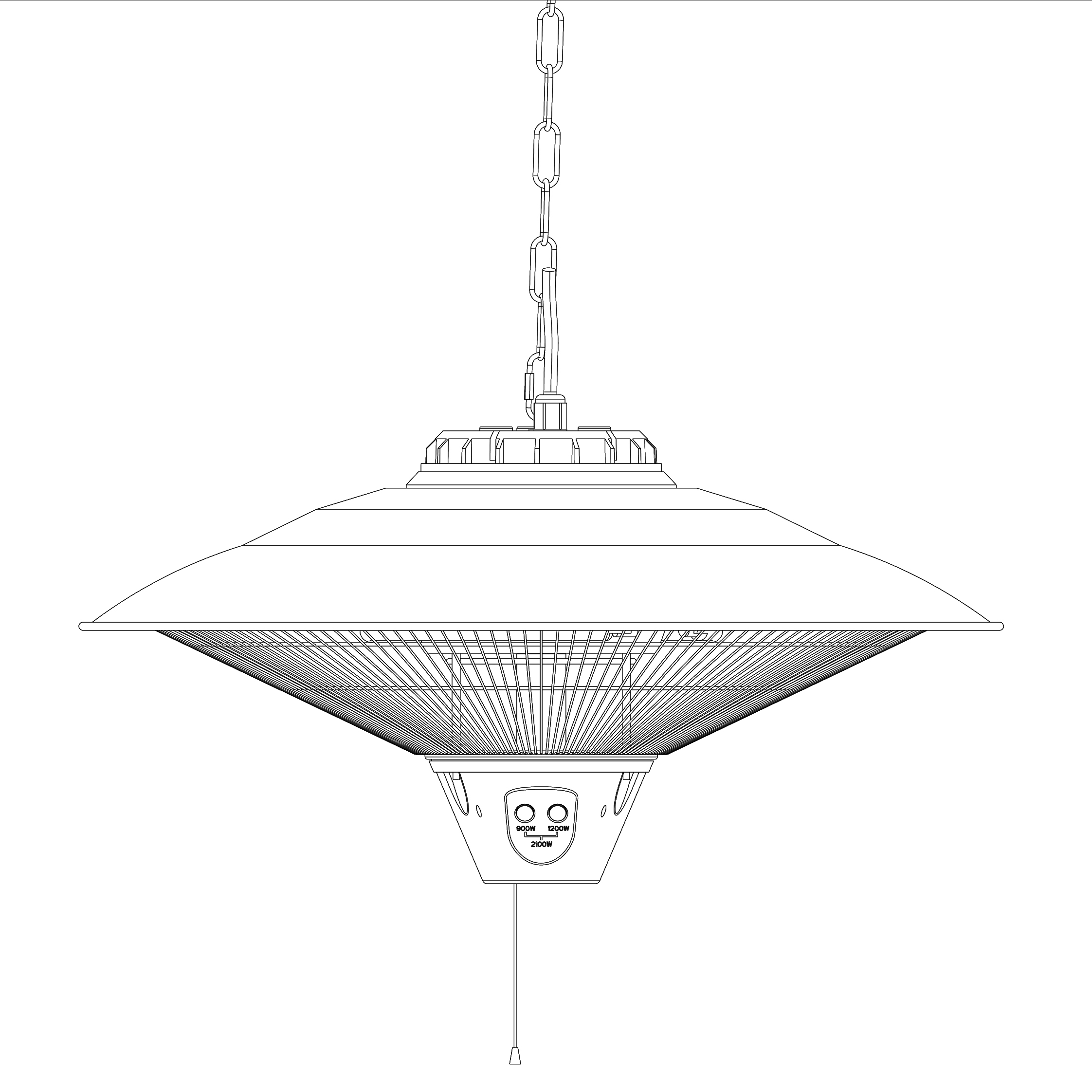 Riscaldatore Radiante da Soffitto per Interno Esterno IP34 2100W TECHLY - immagine 7