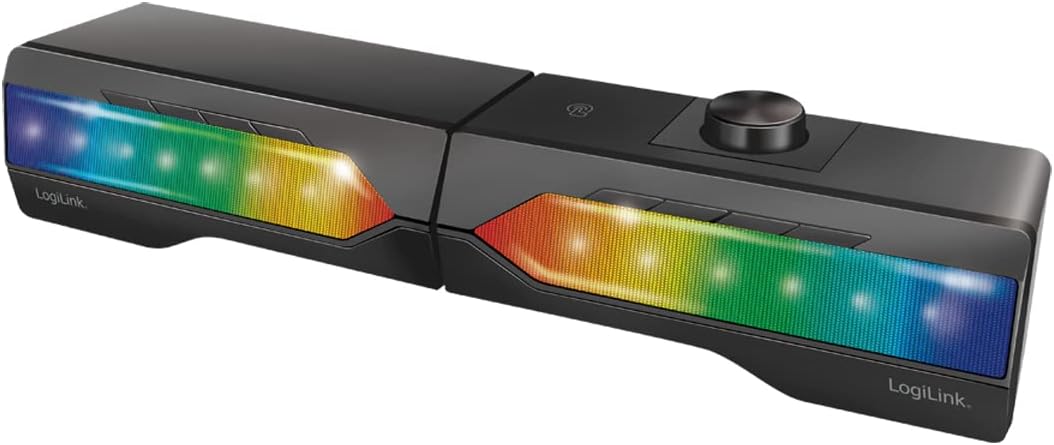 2 in 1 Gaming Sound System Soundbar e Speakers Bluetooth v5.0 Illuminazione RGB LOGILINK - immagine 9