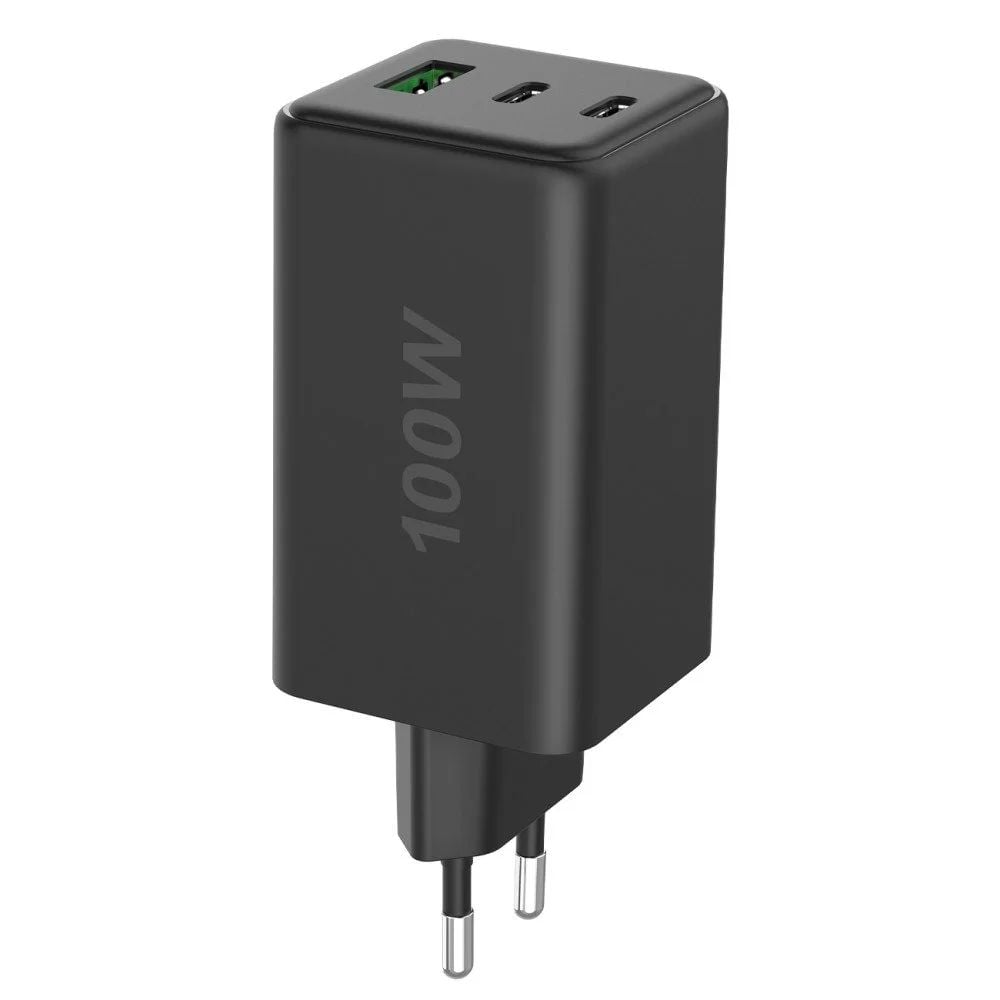 Caricatore Alimentatore GaN 100W 2x USB-C™ 1x USB-A Power Delivery Fast Charger Nero FONTASTIC - immagine 5