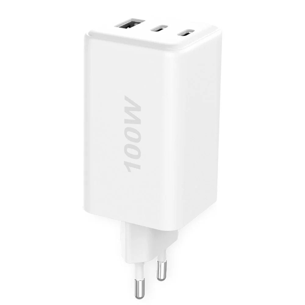 Caricatore Alimentatore GaN 100W 2x USB-C™ 1x USB-A Power Delivery Fast Charger Bianco FONTASTIC - immagine 5