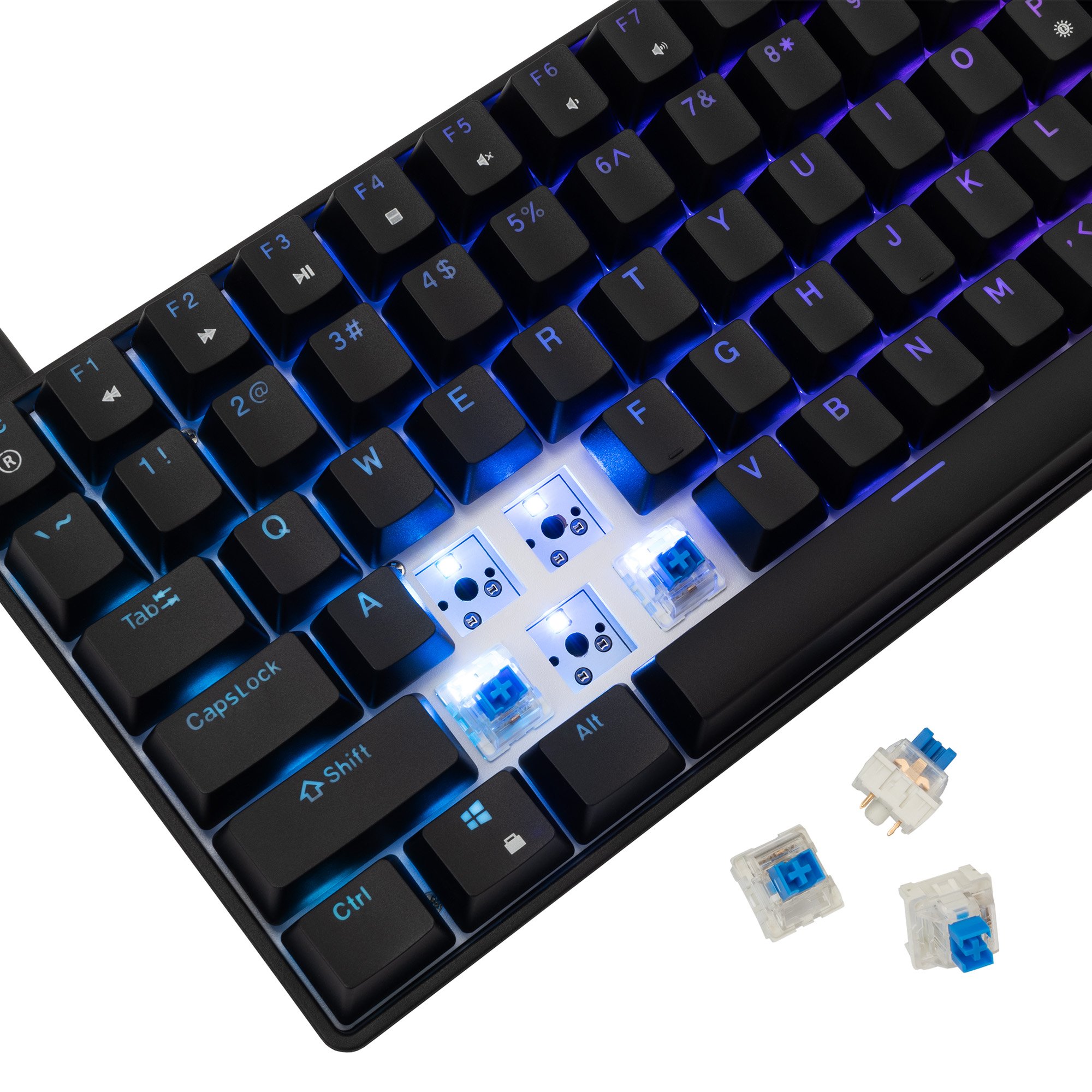 Tastiera Gaming USB 85 Tasti con Retroilluminazione LED RGB WHITE SHARK - immagine 5