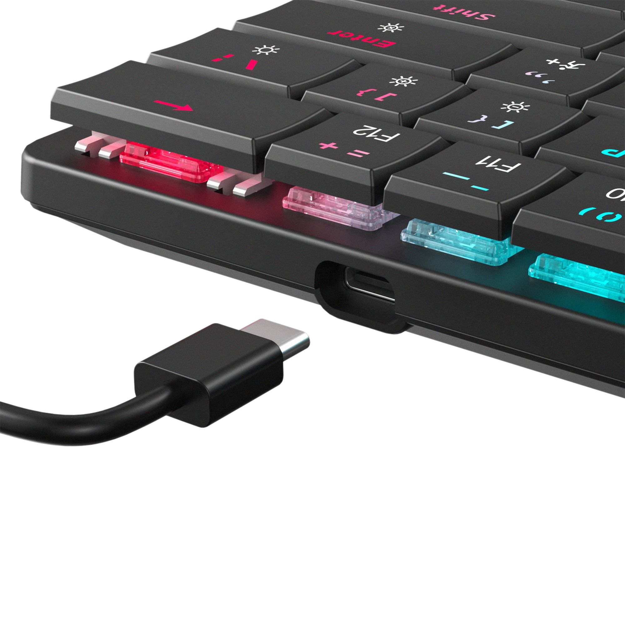 Tastiera Gaming USB-C™ 62 Tasti con Retroilluminazione LED RGB e 19 Effetti Luce WHITE SHARK - immagine 5
