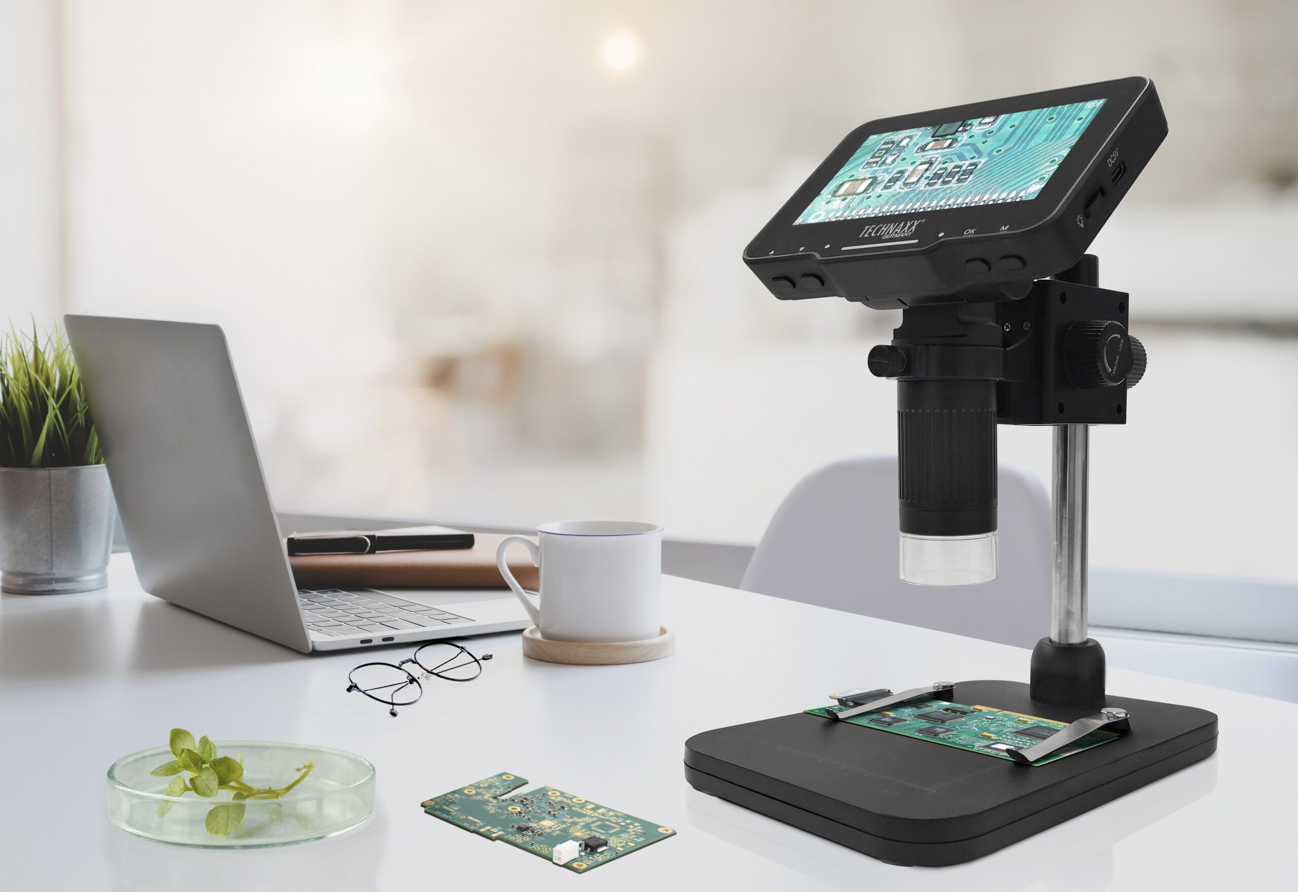 Microscopio Digitale con Display 4,3 Pollici 720p a 8 LED, TX-277 TECHNAXX - immagine 5