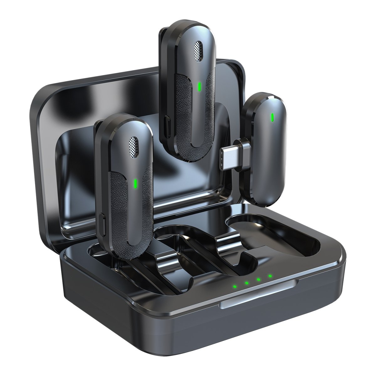 Set 2 Mini Microfoni Lavalier Wireless con Ricevitore USB-C™ e Custodia di Ricarica, TX301 TECHNAXX - immagine 5