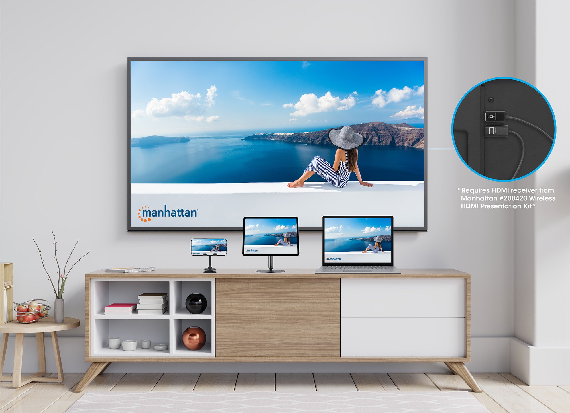 Adattatore Wireless HDMI 1080p con Trasmettitore USB-C™ per IDATA USBC-1080WL MANHATTAN - immagine 5