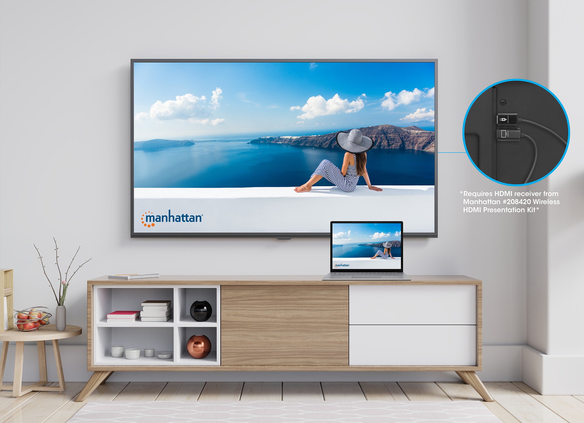 Adattatore Wireless HDMI 1080p con Trasmettitore HDMI per IDATA USBC-1080WL MANHATTAN - immagine 5