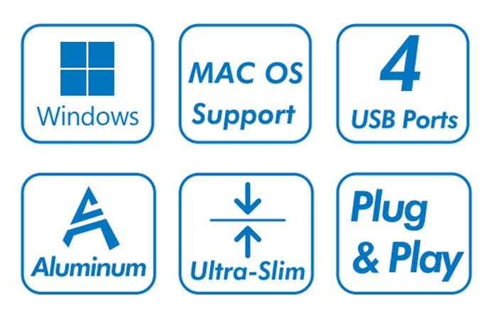 Hub USB 3.0 Ultra Slim a 4 Porte Ingresso USB-A LOGILINK - immagine 4