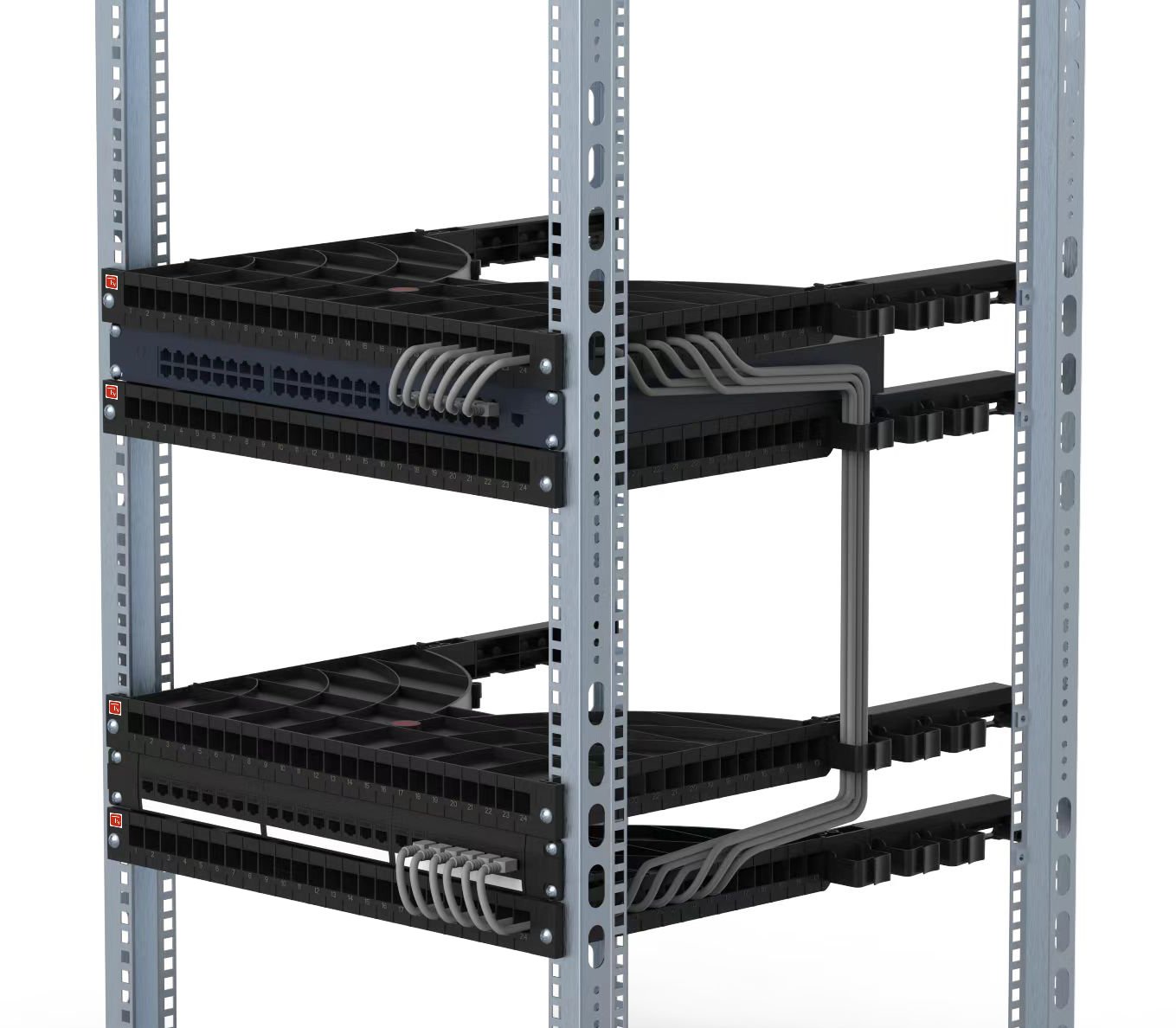 Mensola Gestione Cavi su Rack 19'' 24 Porte P.1000 mm TECHLY PROFESSIONAL - immagine 5