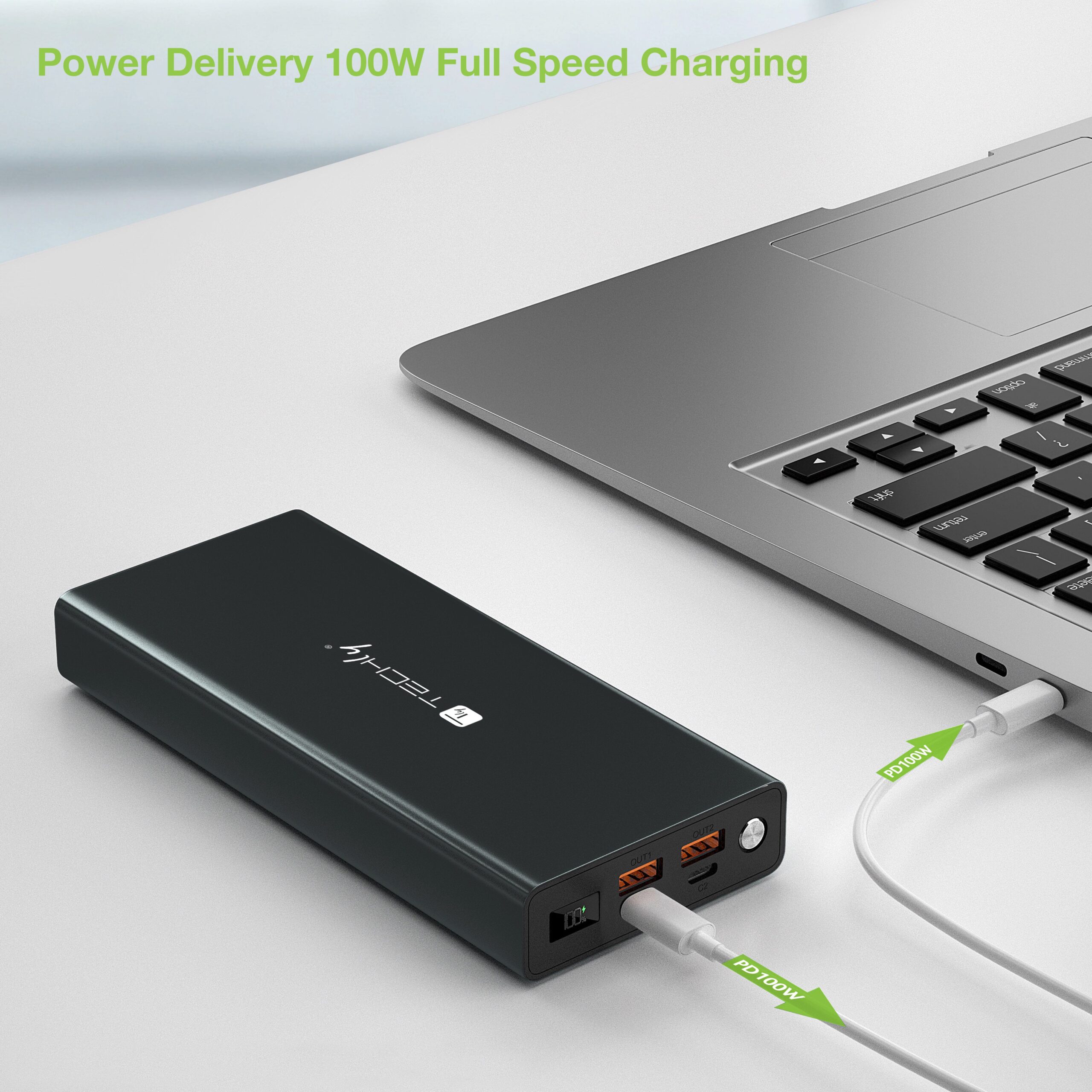 Power Bank Smartphone 30000 mAh 100W USB-C™ 4 Porte Output TECHLY - immagine 5
