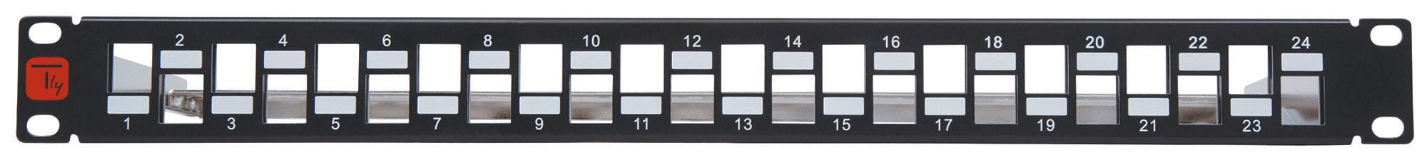 Pannello Patch Slim 1HE 24 Posti Keystone Senza Frutti Nero TECHLY PROFESSIONAL - immagine 4