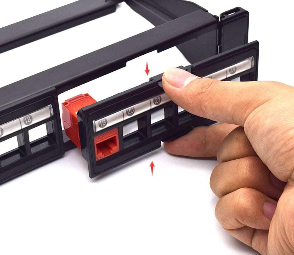 Pannello Patch Modulare 24 Posti UTP con Moduli Removibili 1 Unità Nero TECHLY PROFESSIONAL - immagine 4