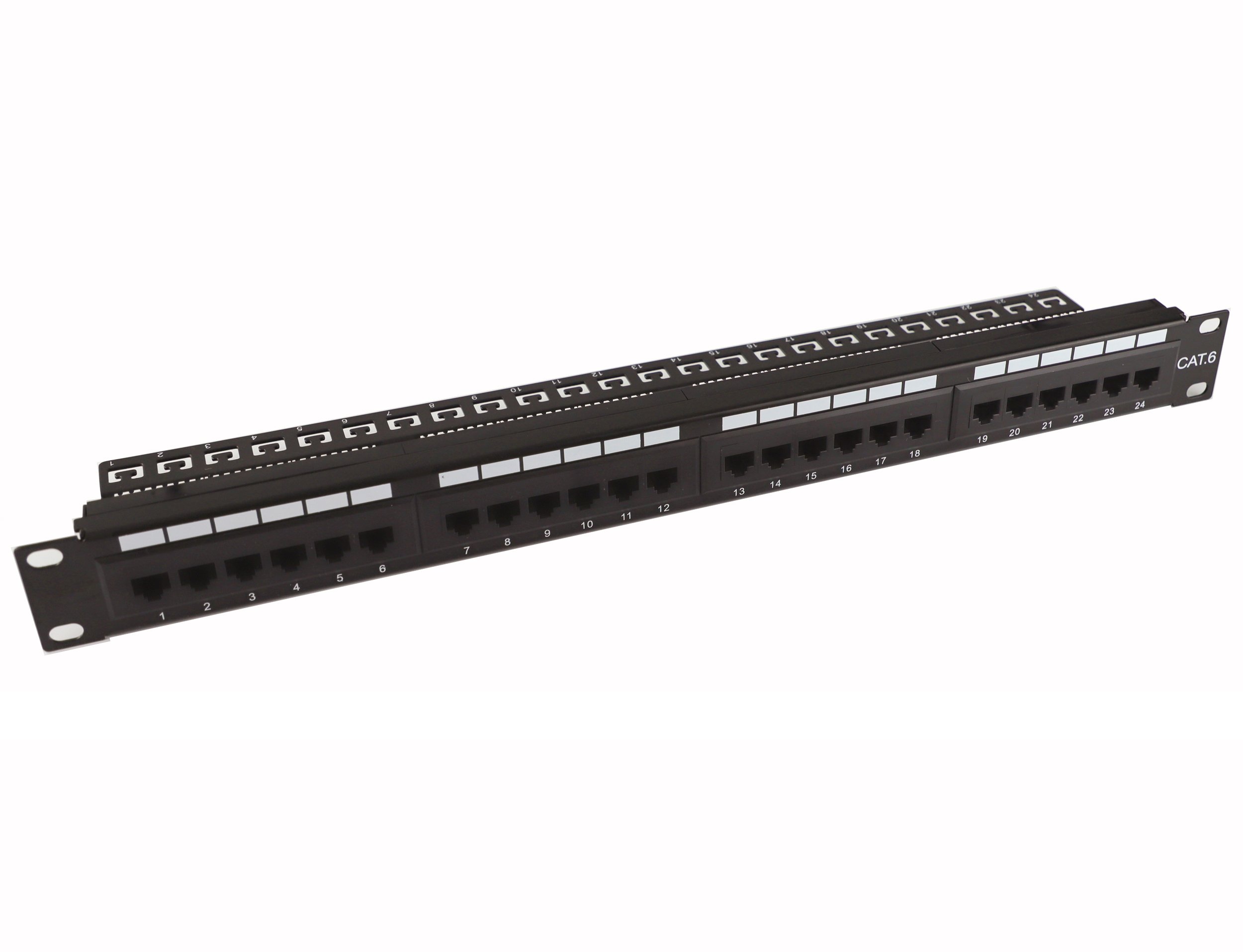 Pannello Patch UTP 24 Posti Cat.6 1U con barra gestione cavi removibile Nero TECHLY PROFESSIONAL - immagine 4
