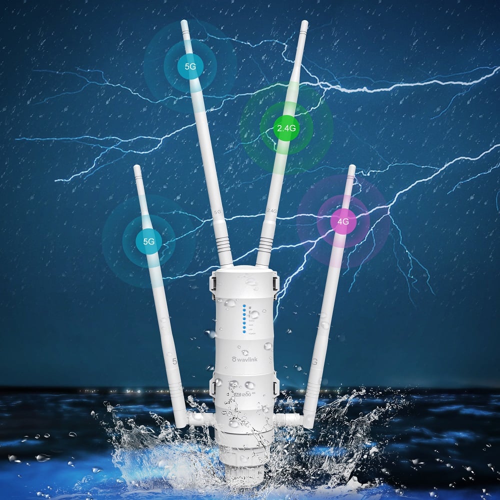 Router Esterno WiFi SIM 4G Slot SIM AC1200/4G LTE con POE Passivo Dual Band WAVLINK - immagine 4
