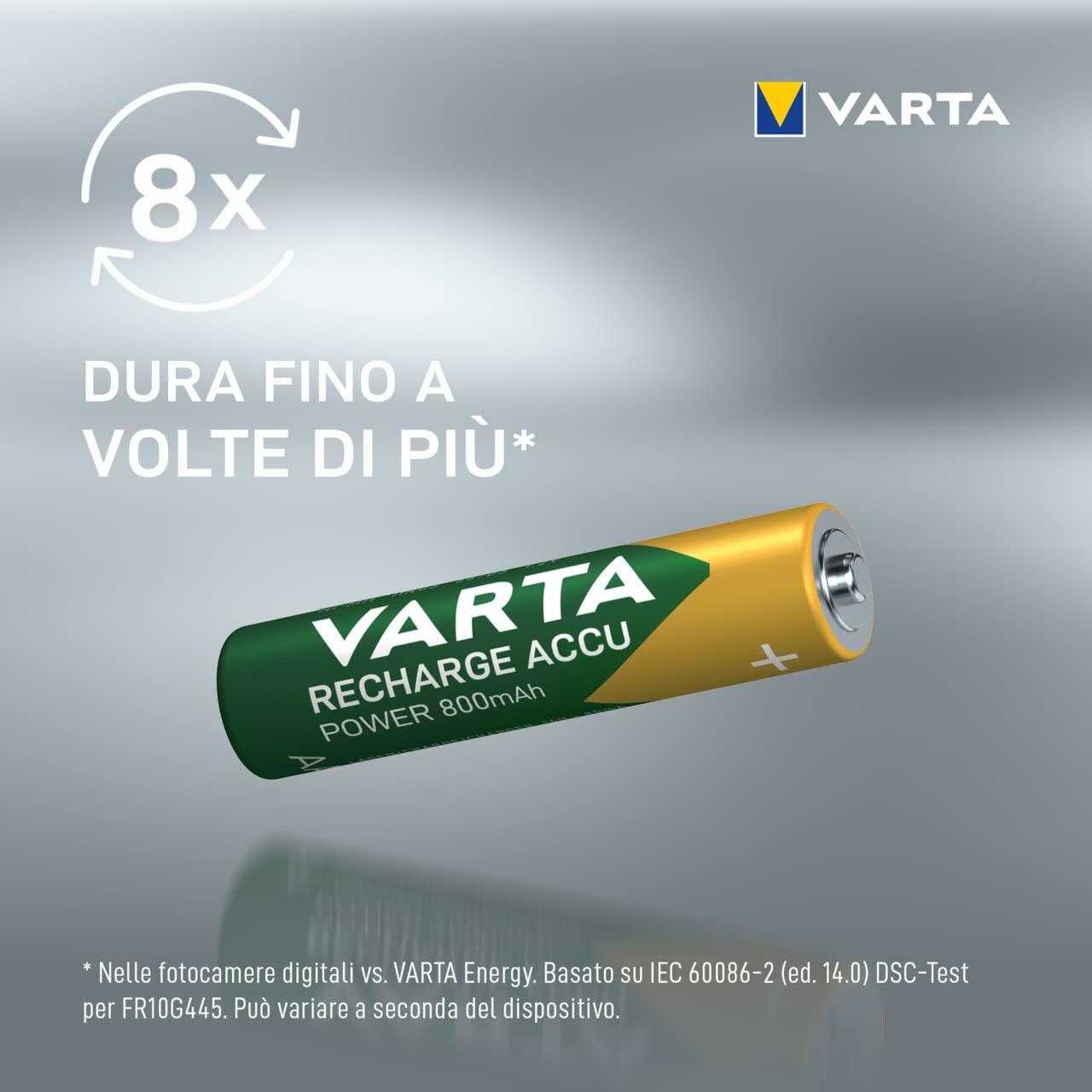 Blister 4 Batterie Ricaricabili Mini Stilo AAA 800 mAh VARTA - immagine 5