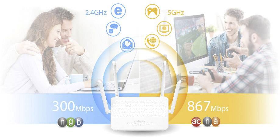 Router WLAN Dual Band 2.4/5 GHz 1200 MBit/s, BR-6478AC V3 EDIMAX - immagine 5