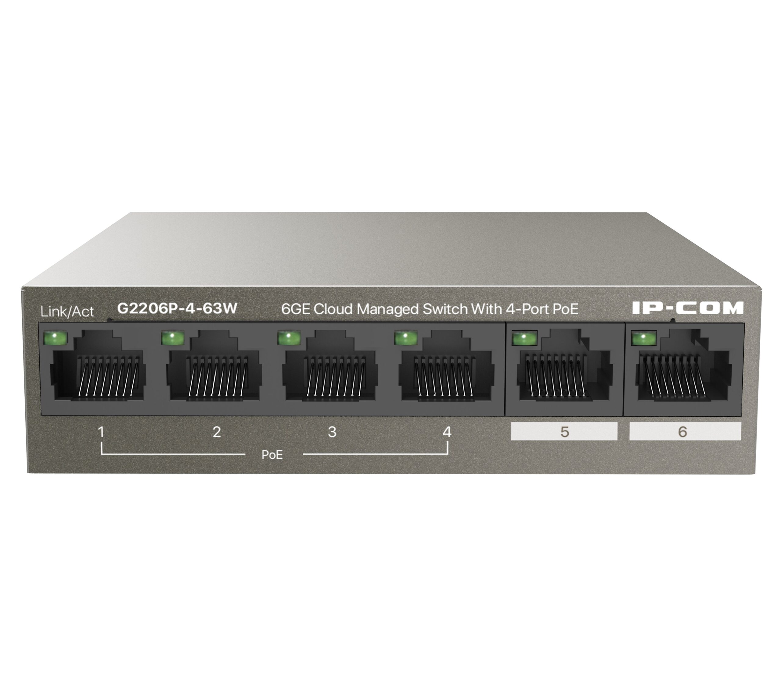 Switch 6GE con PoE 4 porte Gestito da Cloud, G2206P-4-63W IP-COM - immagine 4