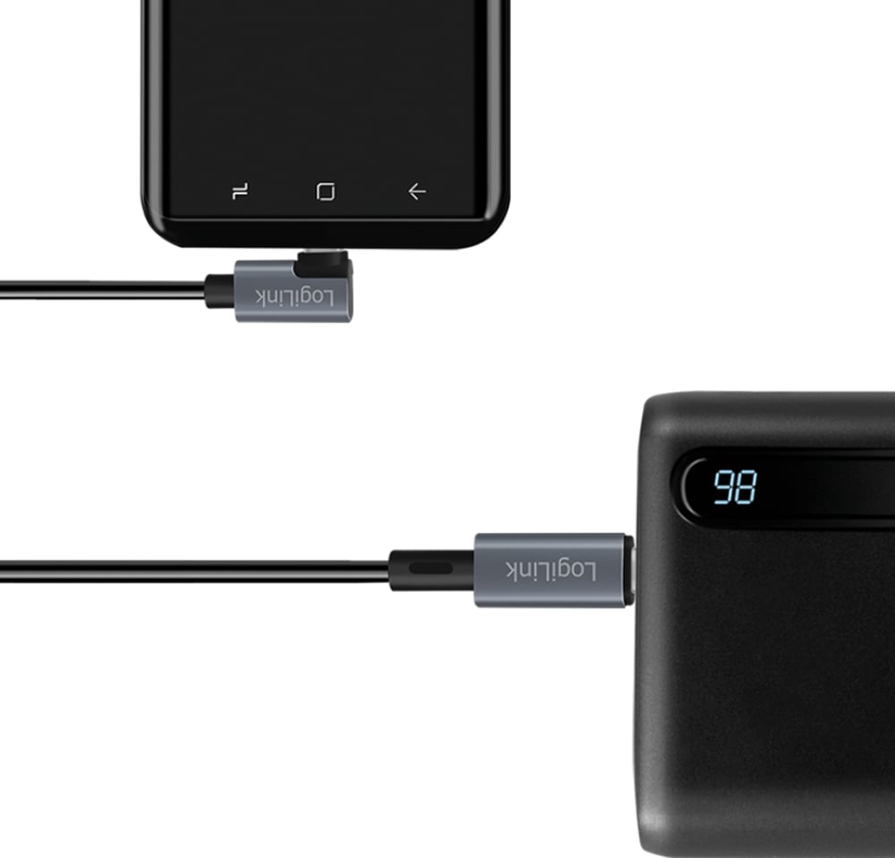 Cavo HighSpeed E-mark PD USB-C™ Maschio Angolato/USB-C™ Maschio Dritto 2m Nero LOGILINK - immagine 5