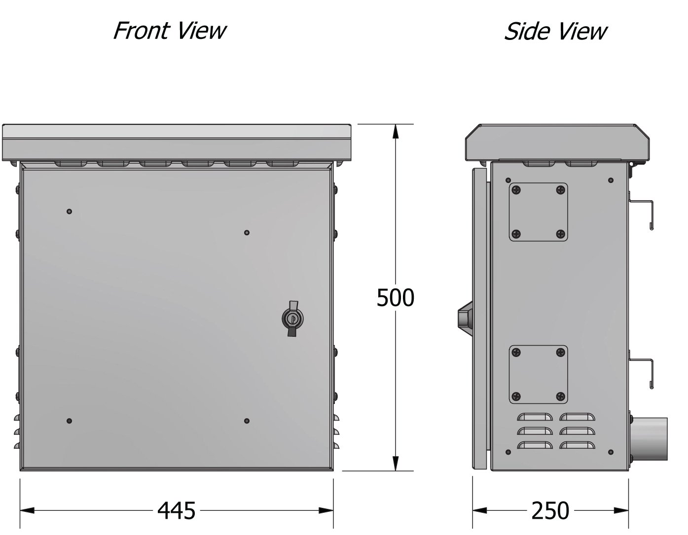 Armadio Rack 19'' Fissaggio a Palo P 250 mm IP66 Mini TECHLY PROFESSIONAL - immagine 4