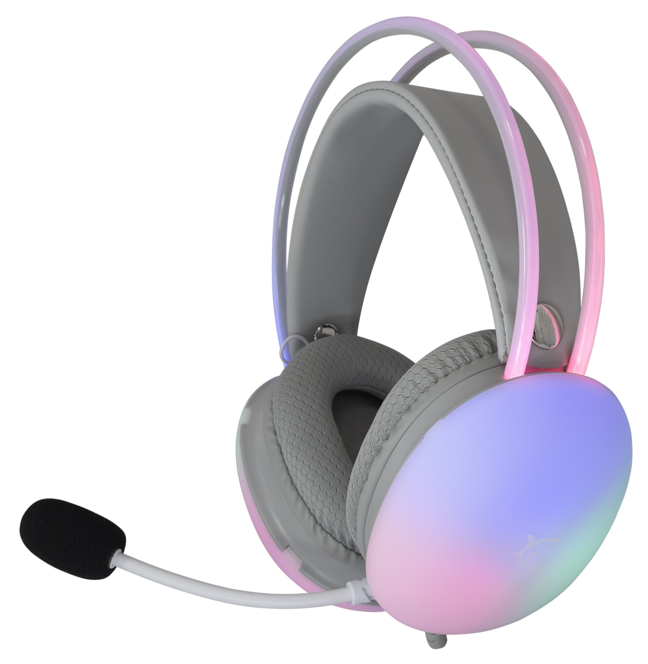 Cuffia Gaming Stereo con Microfono e Illuminazione RGB su Cuffie e Archetto Bianco FIREFLY WHITE SHARK - immagine 5