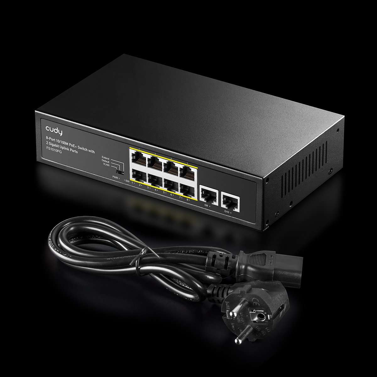 Switch PoE+ 10/100M 8 Porte con 2 Porte Uplink, FS1010PG CUDY - immagine 4
