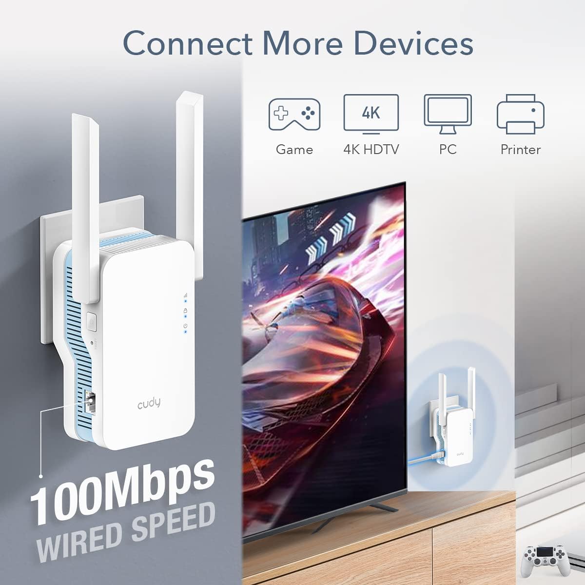 Extender WiFi Dual Band Booster Wireless AC1200, RE1200 CUDY - immagine 5