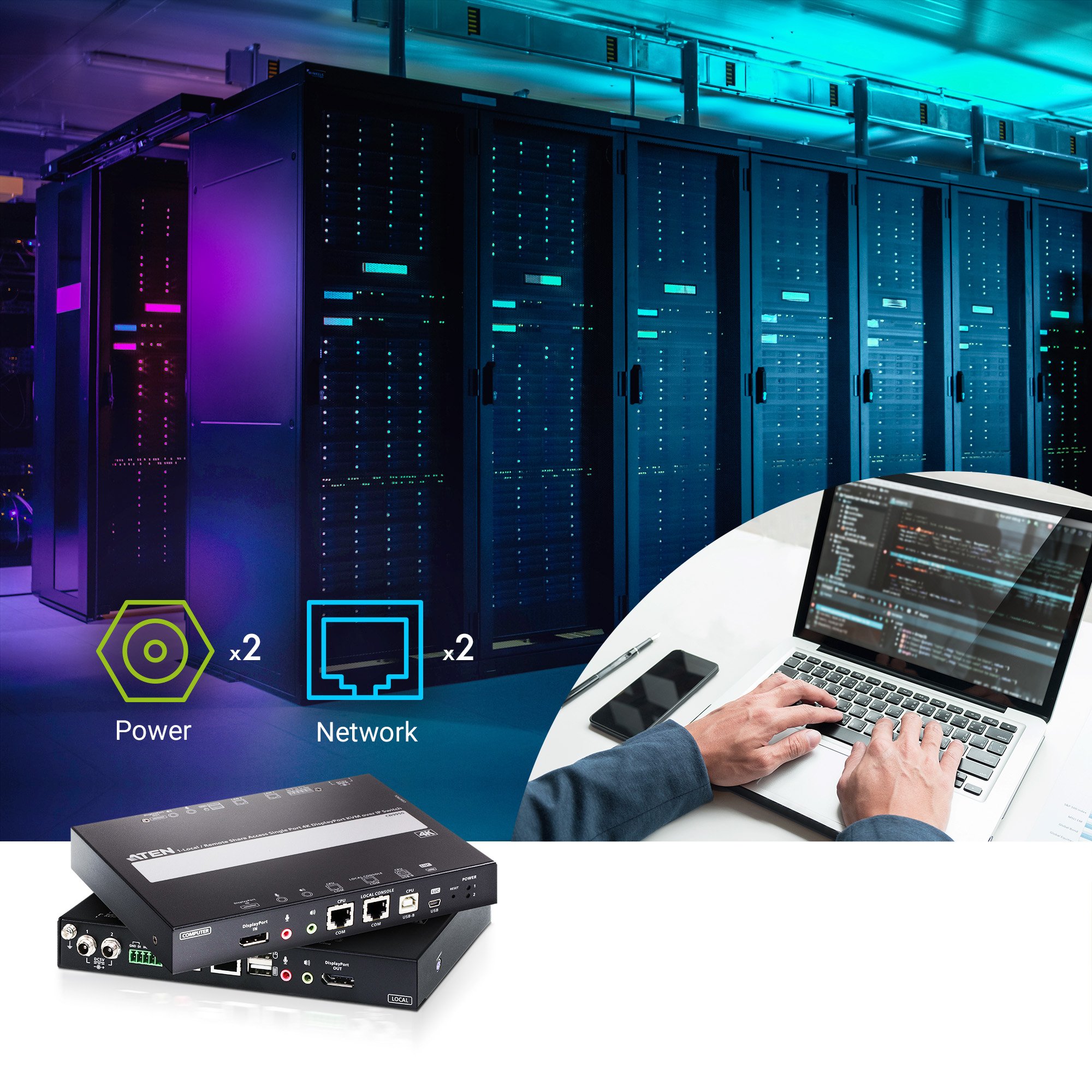 Switch KVM over IP 4K DisplayPort Singola Porta Accesso Condiviso, CN9950 ATEN - immagine 5