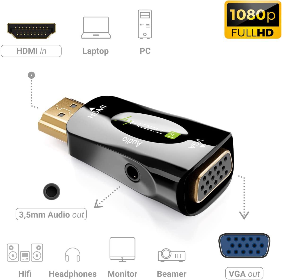 Mini Adattatore da HDMI a VGA con Audio TECHLY - immagine 5