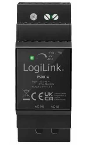 Alimentatore su Guida DIN 24V 1,5A 36W LOGILINK - immagine 4