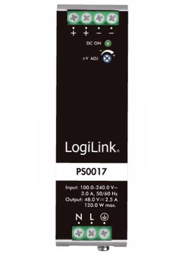 Alimentatore su Guida DIN 48V 2,5A 120W LOGILINK - immagine 4
