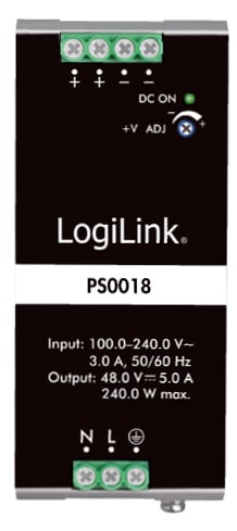 Alimentatore su Guida DIN 48V 5A 240W LOGILINK - immagine 4