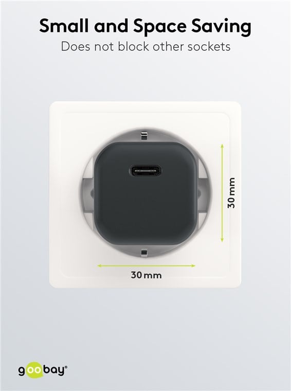 Alimentatore Caricatore Rapido USB-C™ PD GaN Nano 20W 3A Nero GOOBAY - immagine 4
