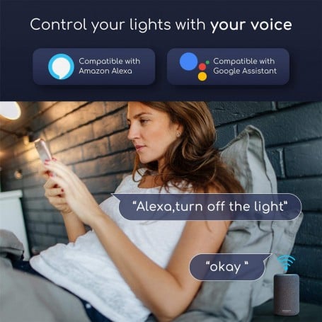 Lampadina Intelligente Candela E14 Ambra Calda 4,9W LED a Filamento Alexa Google Assistant Classe F, R5141 WOOX - immagine 5