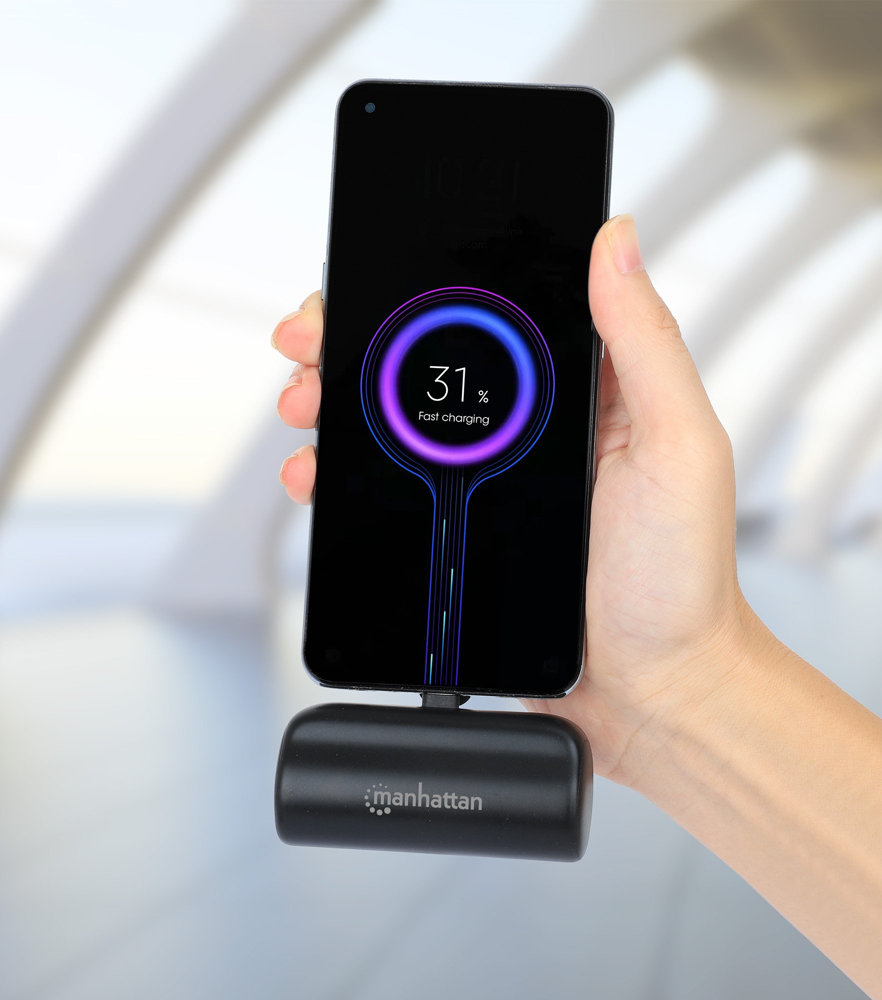 Power Bank PD 5000 mAh con Presa USB-C™ Integrata 20W Nero MANHATTAN - immagine 5